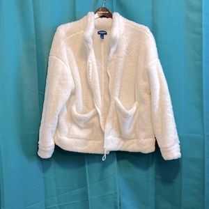 White soft fluffy Arizona Jean Co Jacket sz XL